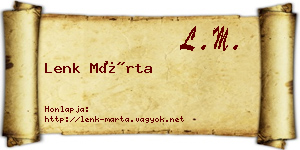 Lenk Márta névjegykártya